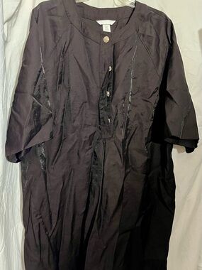 H&M Black Button-Front Tunic with Gold Accent
